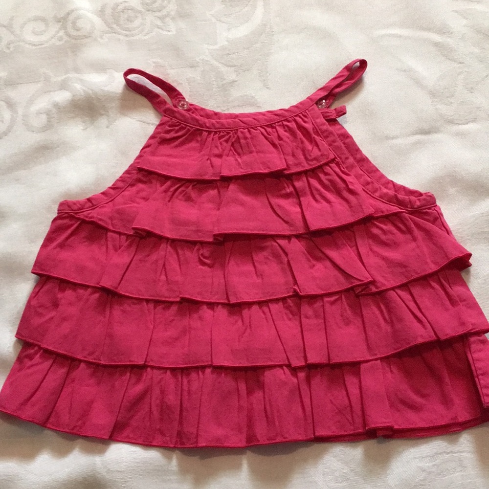 Vintage Gymboree Fruit Punch pink ruffle top Sz 3T